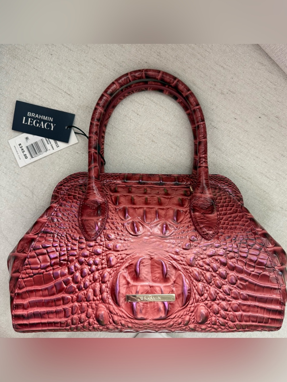 Brahmin Mika Satchel Coquette Vintage Rose Melbourne Leather - Picture 3 of 9